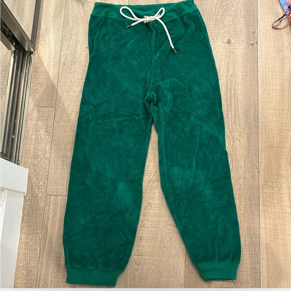 The GREAT. Velour sweatpant drawstring size 1 small medium green